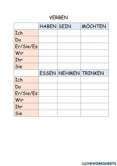 worksheets live deutsch.